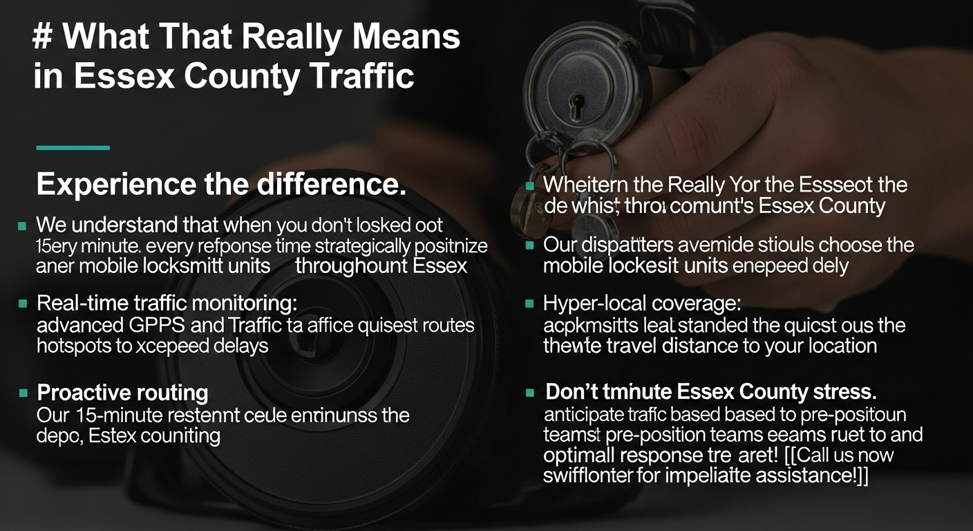 '15-Minute Response Time' — What That Really Means in Essex County Traffic — Orange NJ Locksmith